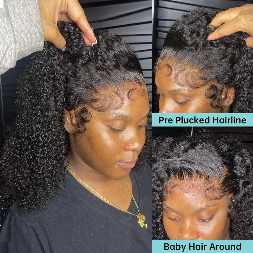 10 Inch Short Curly 13x4 Pre-Plucked Short Bob Hair Wig HD Lace Frontal Brazilian Virgin Human Hair Wigs For Woman 200 Densty