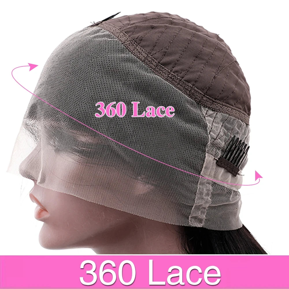 36 38 Inch 13x6 HD Transparent Bone Straight Lace Frontal Wigs 5x5 Glueless Wear and Go Human Hair Wig 200 Density for Women