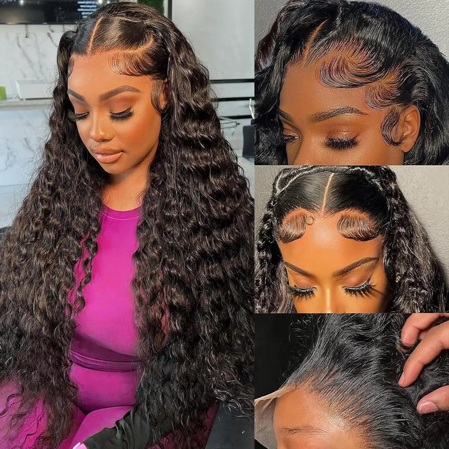 Deep Wave Lace Frontal Wigs Human Hair 200 Density Curly Wigs For women 13x6 Hd Lace Frontal Wig 13x4 Water Wave Lace Front Wig