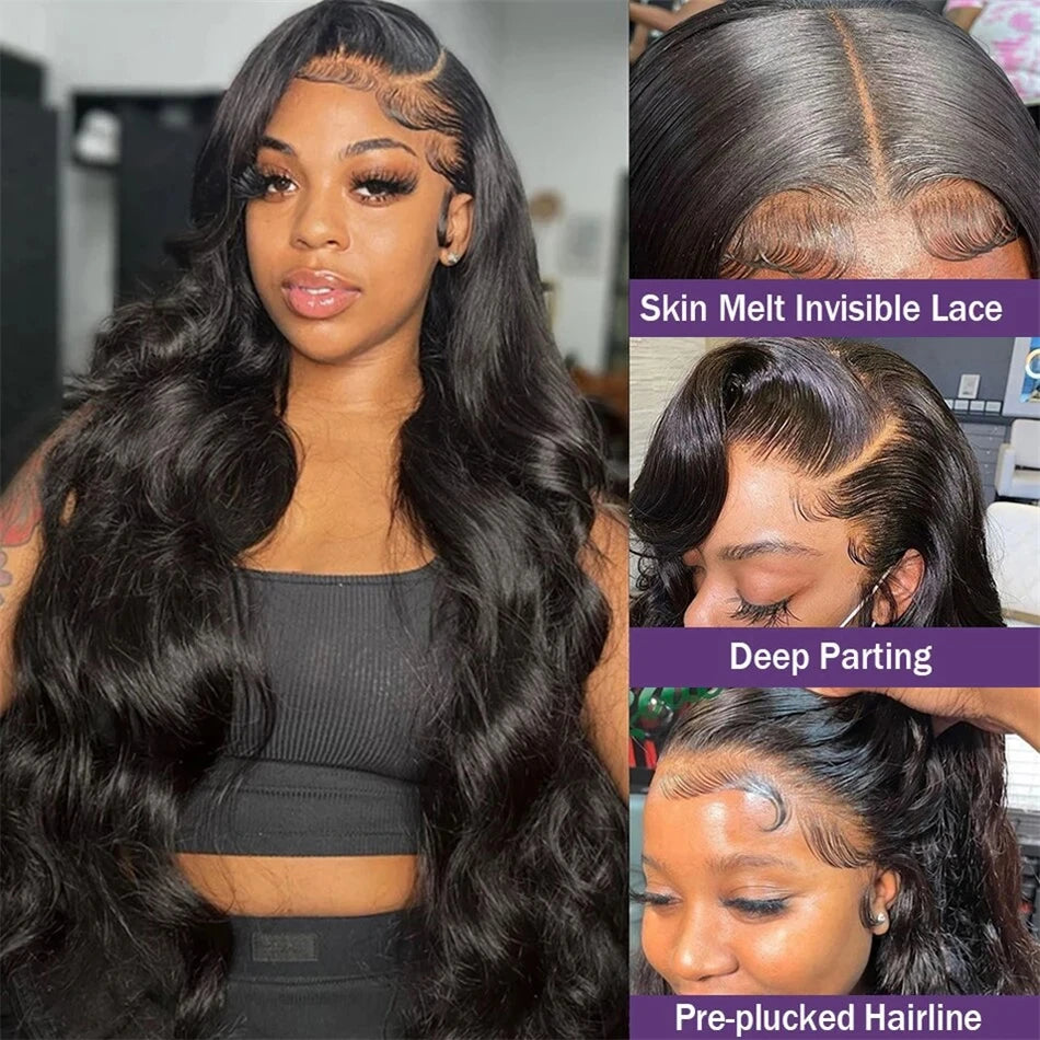30 40 Inch Body Wave Lace Front 13x6 180 200 Density Brazilian Pre Plucked HD Lace Frontal Wig 13x4 Human Hair Glueless Wigs