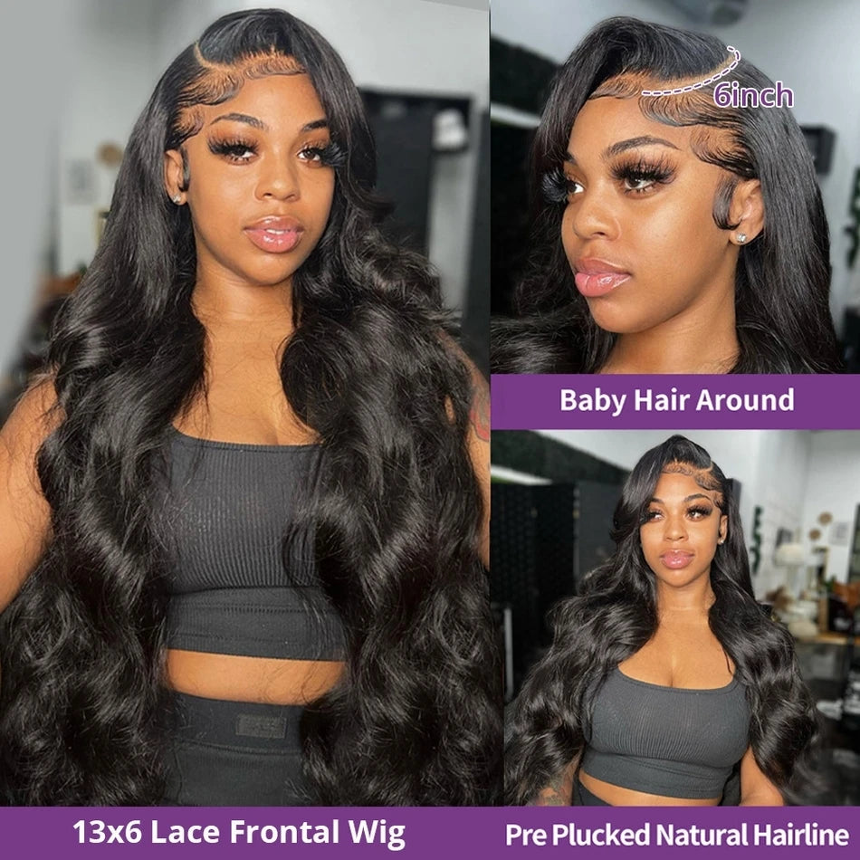 30 40 Inch Body Wave Lace Front 13x6 180 200 Density Brazilian Pre Plucked HD Lace Frontal Wig 13x4 Human Hair Glueless Wigs