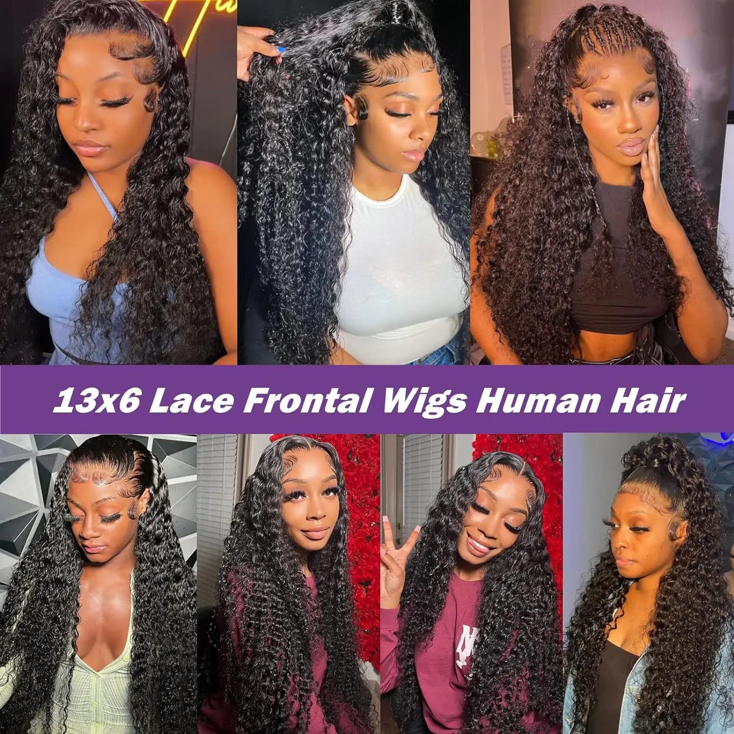 Deep Wave Lace Frontal Wigs Human Hair 200 Density Curly Wigs For women 13x6 Hd Lace Frontal Wig 13x4 Water Wave Lace Front Wig