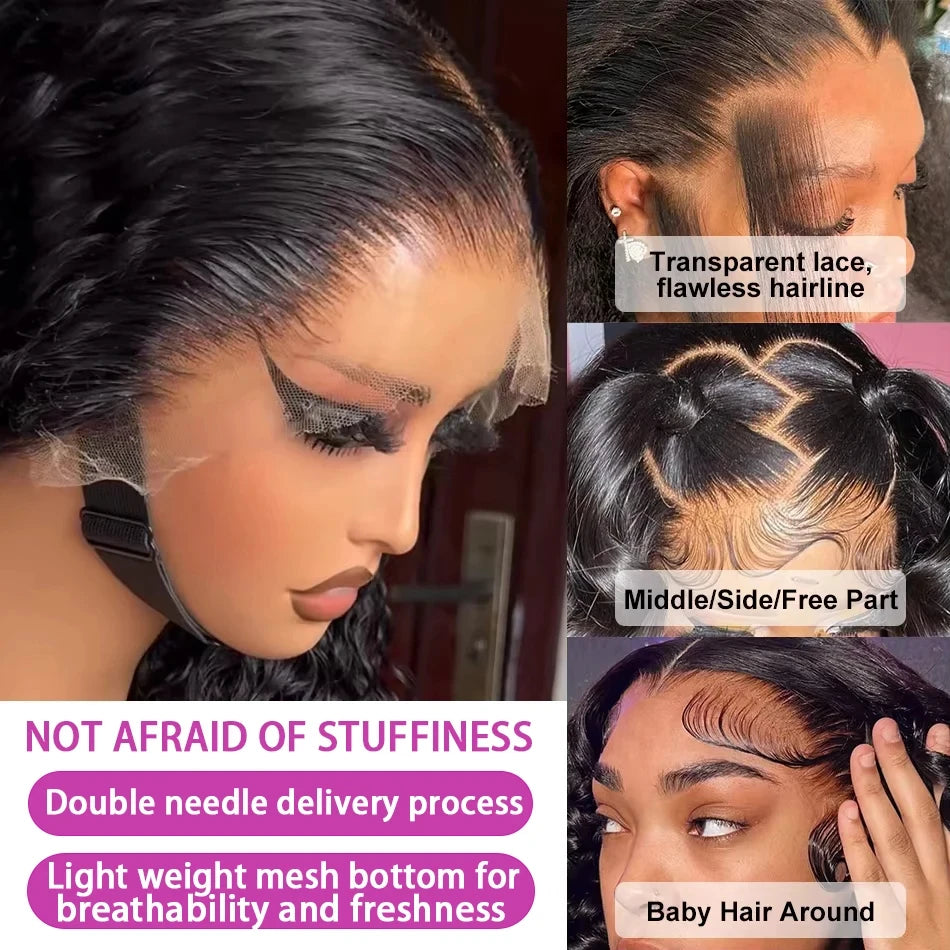 300 Density Loose Curly Wigs Human Hair HD 13x6 Lace Frontal Wigs Human Hair Deep Wave 13x4 Lace Front Wigs Human Hair for Women